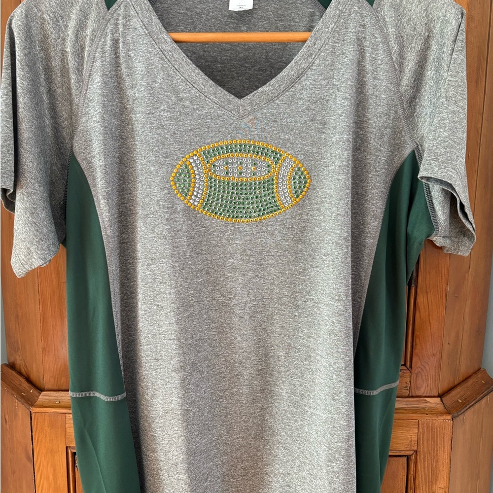 Green & Gold Football Tee